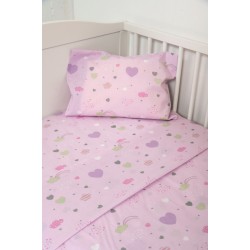 ΒΙΟΚΑΡΠΕΤ Naf Naf Little Hearts 302 - Lila Σεντόνια σετ
