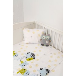 ΒΙΟΚΑΡΠΕΤ Naf Naf Little Zoo 301 - White Set sheets