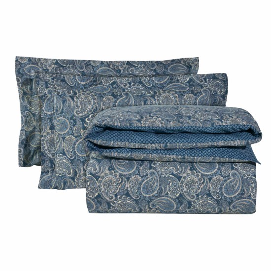 DAS HOME SHEETS SET DOUBLE CASUAL WITH RUBBER 5406 NUDE, BLUE