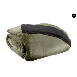 Set of 2 pieces Velvet Khaki Blanket 250x240