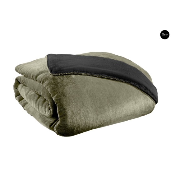 Velvet Khaki Blanket Set 160x240 & GIFT Decorative Pillow