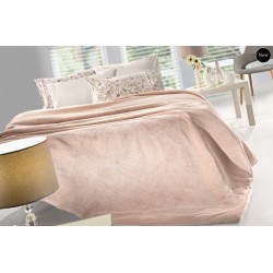 Velvet Pudra Blanket Set 160x240 & GIFT Decorative Pillow