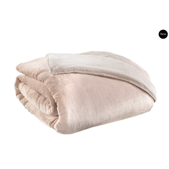 Velvet Pudra Blanket Set 160x240 & GIFT Decorative Pillow