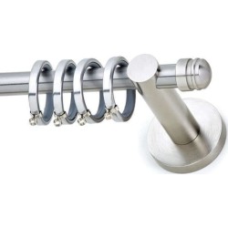 Anartisi Metal Curtain Rod Tapo Polo Single Φ16mm Nickel Satined
