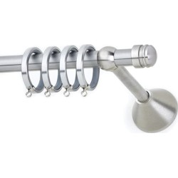 Anartisi Metal Curtain Rod Tapo  Flash Single Φ16mm Nickel Satined