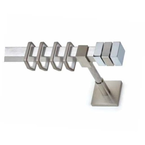 Anartisi Metal Curtain Rod Siros Single T20 Nickel Satined