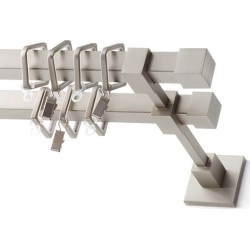 Anartisi Metal Curtain Rod Copper Double T20 Nickel Matt