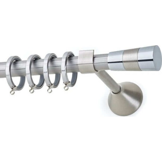 Anartisi Metal Curtain Rod Flato Φ20 Nickel Satined