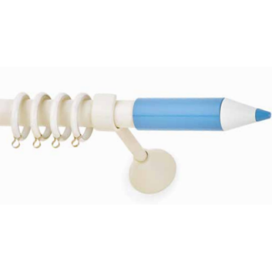 Anartisi Μεταλλικό Κουρτινόξυλο Pencil Μονό Φ25mm 160cm Εκρού / Μπλε Παιδικό