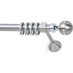 Anartisi Μεταλλικό Κουρτινόξυλο Venere  Μονό Φ25 Νικελ Σατινε Anartisi Μεταλλικό Κουρτινόξυλο Venere  Μονό Φ25 Νικελ Σατινε