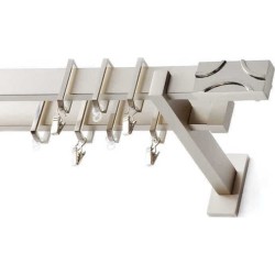Anartisi Metal Curtain Rod Yankee Double Π30 Nickel Matt - Nickel