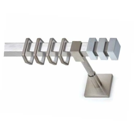 Anartisi Metal Curtain Rod Tinos Single T20 Nickel Satined