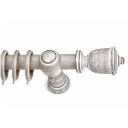 Anartisi Wooden Curtain Rod Trulo Single 160cm Sbianco