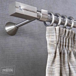 Anartisi Inox curtain rod Praga Strass Φ25  Nickel Satined