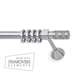 Anartisi Metal Curtain Rod Strass Two Φ25 Nickel Satined 