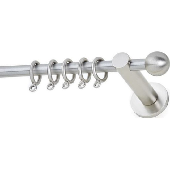 Anartisi Metal Curtain Rod Ball Polo Φ10mm Nickel Satined