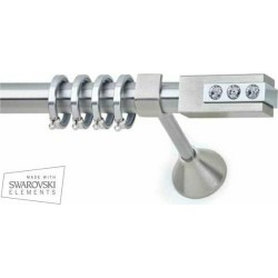 Anartisi Metal Curtain Rod  Champion Strass Φ25 Nickel Satined Anartisi Metal Curtain Rod  Champion Strass Φ25 Nickel Satined