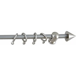 Anartisi Metal Curtain Rod Cono Mini Single Φ10mm Nickel Satined