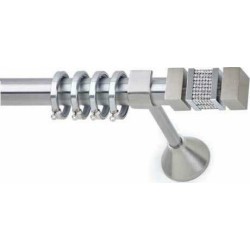 Anartisi Metal Curtain Rod Leader Strass Φ25 Nickel Satined