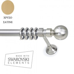 Anartisi Metal Curtain Rod  Liberty Strass Φ35  Polished Satined
