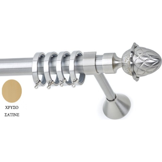 Anartisi Metal Curtain Rod  Luxor Φ30  Polished Satined