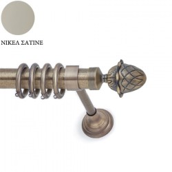 Anartisi Μεταλλικό Κουρτινόξυλο Luxor Μονό Φ35 Νικελ Σατινε 