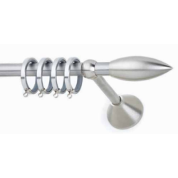 Anartisi Metal Curtain Rod Magic Flash Single Φ16mm Nickel Satined