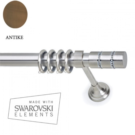 Anartisi Μεταλλικό Κουρτινόξυλο Paros Strass Μονό Φ35 160cm Αντικε Anartisi Μεταλλικό Κουρτινόξυλο Paros Strass Μονό Φ35 160cm Αντικε
