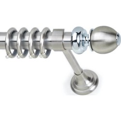 Anartisi Metal Curtain Rod Spazio Φ35 Single Nickel Satined