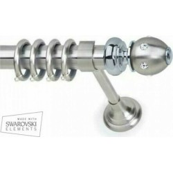 Anartisi Metal Curtain Rod Spazio Strass Φ35 Nickel Satined
