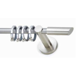 Anartisi Metal Curtain Rod Stilo Polo Single Φ16mm Nickel Satined