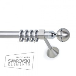 Anartisi Μεταλλικό Κουρτινόξυλο Venere Strass Μονό Φ25  Νικελ Σατινε Anartisi Μεταλλικό Κουρτινόξυλο Venere Strass Μονό Φ25  Νικελ Σατινε