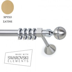 Anartisi Metal Curtain Rod  Venere Strass Φ25 Polished Satined