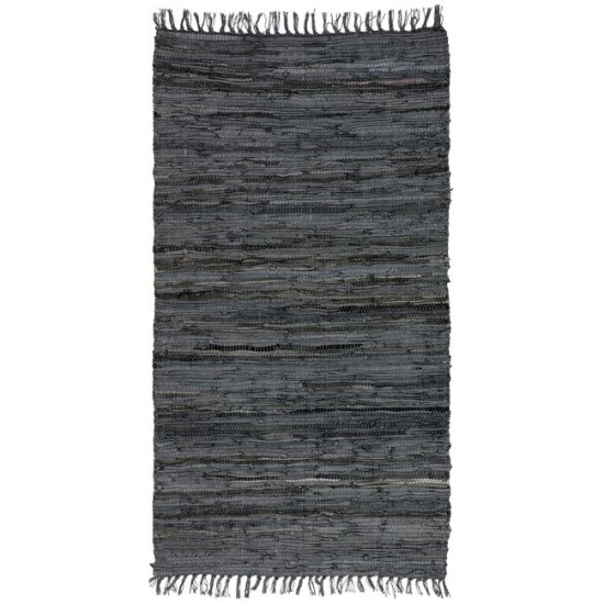 LEATHER RUG SOLID 130227-02A / Charcoal - 67100 LEATHER RUG SOLID 130227-02A / Charcoal