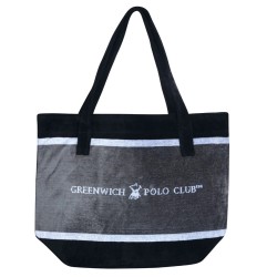 GREENWICH POLO CLUB BEACH BAG 55Χ40 3865 GRAY, WHITE, BLACK