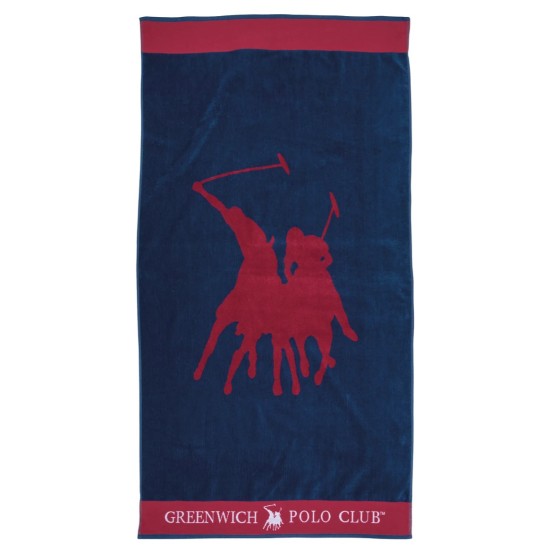 GREENWICH POLO CLUB ΠΕΤΣΕΤΑ ΘΑΛΑΣΣΗΣ 90Χ170 3853 ΚΟΚΚΙΝΟ, ΜΠΛΕ