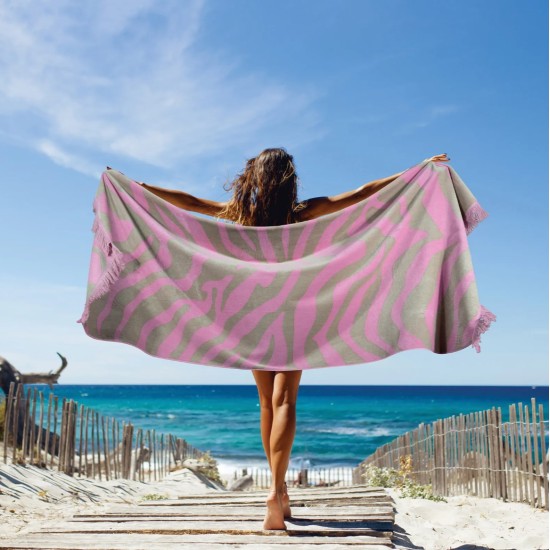 GREENWICH POLO CLUB BEACH TOWEL 90Χ180 3854 OLIVE, PINK