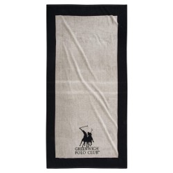 GREENWICH POLO CLUB BEACH TOWEL 90Χ180 3858 OFF WHITE, BLACK