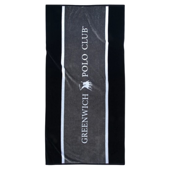 GREENWICH POLO CLUB BEACH TOWEL 90Χ180 3865 GRAY, WHITE, BLACK