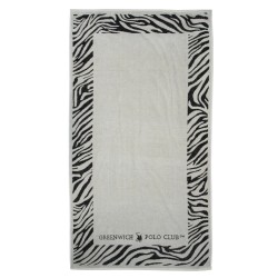 GREENWICH POLO CLUB BEACH TOWEL 90Χ170 3885 IVORY, BLACK