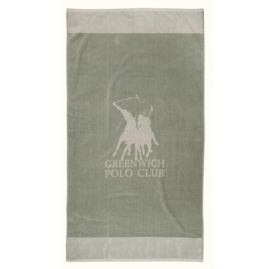 GREENWICH POLO CLUB BEACH TOWEL 90Χ170 3888 GRAY, OFF WHITE