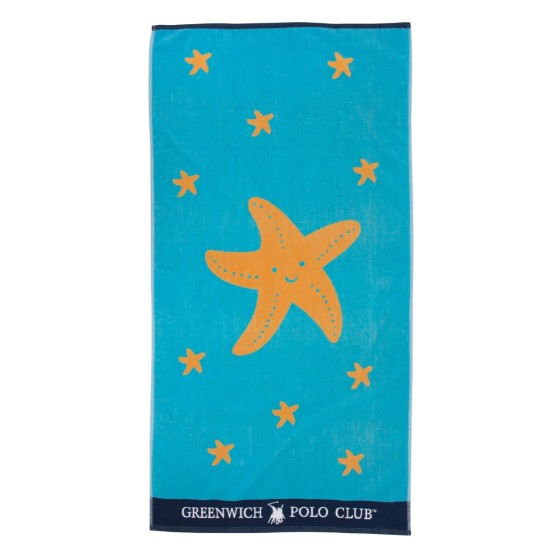 GREENWICH POLO CLUB BEACH TOWEL 70Χ140 3893 LIGHT BLUE, ORANGE