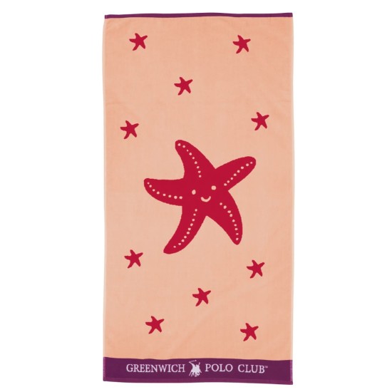 GREENWICH POLO CLUB BEACH TOWEL 70Χ140 3894 RED, PURPLE, PEACH