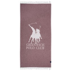 GREENWICH POLO CLUB BEACH TOWEL 85Χ170 3906 IVORY, BURGUNDY