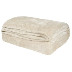 DAS HOME BLANKET VELOUR QUEEN 1341 IVORY
