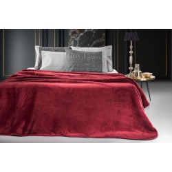 Βελουτέ Κουβέρτα Logo Burgundy 160x220