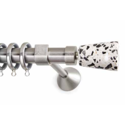 Anartisi Metal Curtain Rod IONIC Φ25 Nickel Satined / White Mosaic