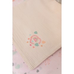 BIOKARPET Naf Naf Little Hearts 302 - Pink baby pique blanket