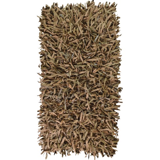 BIOKARPET Leather Rugs Shaggy Terracota