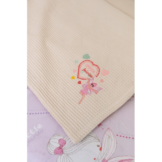 BIOKARPET Naf Naf Little Fairies 303 - Pink Cream Baby pique blanket